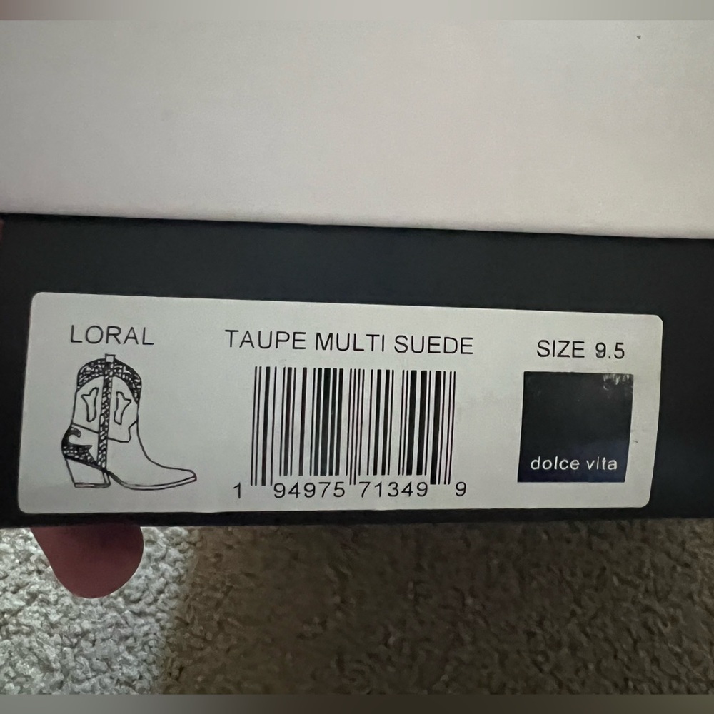 Dolce Vita Tan and Cream Heeled Boots - Picture 5 of 5